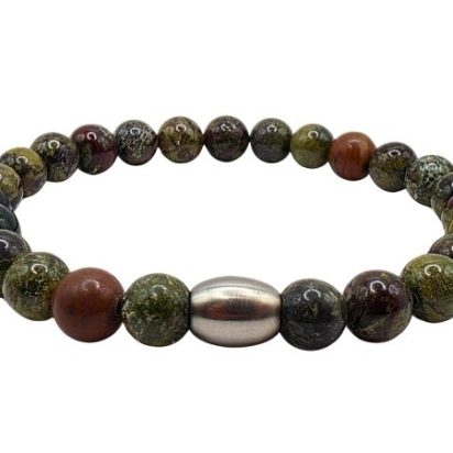 Bloodstone Gemstone Bracelet: Style-522 (8mm)