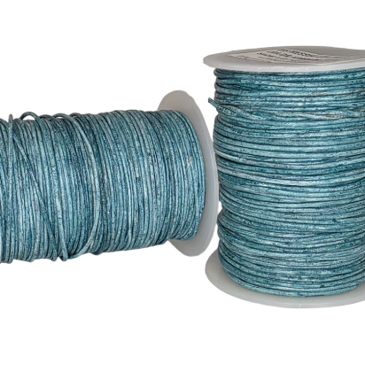 Round Leather Cord -1mm- Vintage Teal