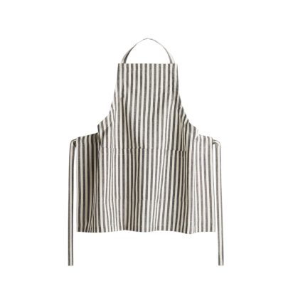 Black and White Striped Cotton Apron