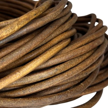 Round leather Cords - 10mm - Dark Natural