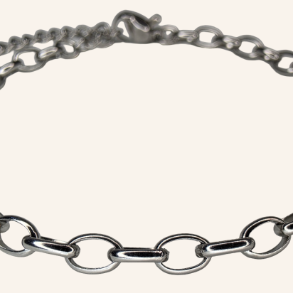 Triangle Wire Dendritic Pearl Bracelet - Silver - 3mm - Item 980
