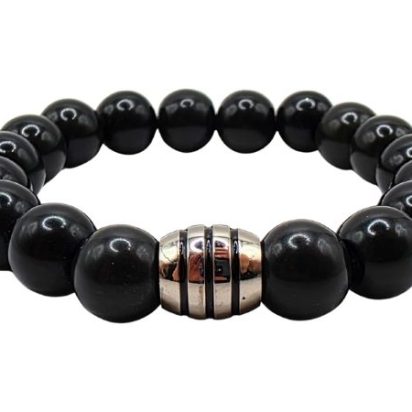 Gold Obsidian Stone Gemstone Bracelet - Style 582