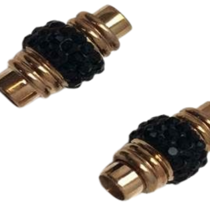 Stainless Steel Magnetic Clasp: MGST-191 4mm (Rose Gold+Crystal)
