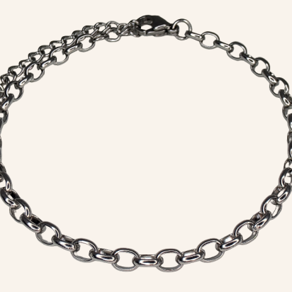 Semicircle Wire Dendritic Pearl Bracelet – Silver - 2mm - Item 995