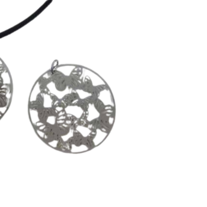 Stainless Steel Pendant: SSP-543 39mm (Steel) Butterfly