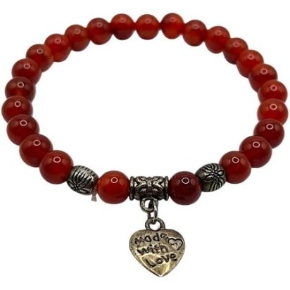 Carnelian Gemstone Bracelet: Style-501 (6mm)