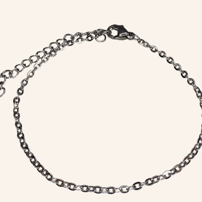 Cable Link Chain Bracelet - Silver - 1mm - Item 992