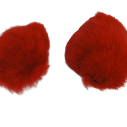 Rabbit Fur Pom Pom-Red-10cms