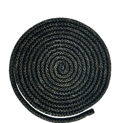 SPIRAL BRAIDED LEATHER CORDS - 11X6MM - VINTAGE BLACK