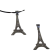 Stainless steel pendant SSP-583 54x23MM (Steel) Eiffel Tower