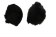 Rabbit Fur Pom Pom-Black-7cms