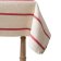 White Waxed Tablecloth with Thin Red Stripe