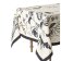 Cream Cotton Tablecloth with Blue Line Art