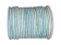 Round Leather Cord - Vintage Aquamarine whit a White Base - 3mm