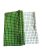 Green and White Grid Printed Towels