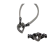 Zamak hook clasp with crystals MGL-245 5mm (Steel)
