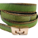Hair-On Leather with Gold Chain - 14 mm - Parrot Green