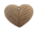 Heart 4cm - style 2 - Natural Leather Embossed