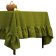 Green Ruffled Waxed Tablecloth