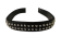 Flat leather cord with studs -10mm- black