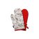 Grey and Red Oven Mitt with Birds