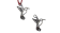 Zamak Charms - CA-3885 Anti-Silver hummingbird