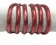 Round stitched nappa leather cord-6mm-Metalic red