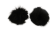Fox Fur Pom Pom -Black-10cms