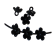 Metal Flower Beads - Black - 8mm