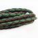 Braided leather with cotton -8mm- Green AND Coffee Brown