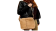 LeatherBag27 - Messanger Bag With Stitched Line - Camel