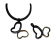 Stainless Steel Pendant: SSP-508 31*23MM (Gold + Black) Butterfly