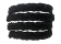 Ibiza braided leather cords - 11*6mm- matt black
