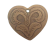 Heart 4cm - style 3 - Natural Leather Embossed