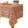 Orange Cotton Tablecloth with Flower Patterns