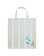Cotton Tote Bag - blue flower stripe