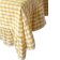 White and Yellow Checker Printed Ruffled Waxed Tablecloth