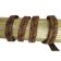 v cross braided leather cord- 15mm- COGNAC