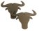 KC-Key Cord Buffalo Heads 7cm - Taupe