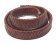 Ambiente Oval Braided Leather Cord-15.5*4.5mm-cognac