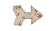 KC-Key Cord Arrow Shape 8cm cow white and yellow hair-on