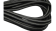 Round stitched nappa leather cord - Black - 6mm