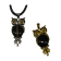 Semi Precious Stones Pendant: 1 (Silver/Gold) Owl