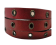 Flat leather with hollow rivets - 10MM-SE-Red