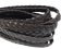 flat braided leather cords - 10mm - Dark Brown