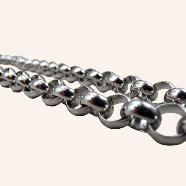 Semicircle Wire Belcher Chain Necklace - Silver - 6mm - Item 988