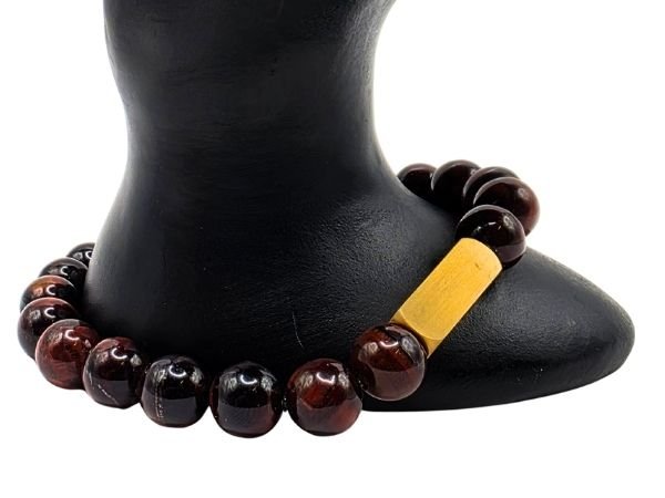 Red Tiger Eye Gemstone Bracelet: Style-538 (8mm)