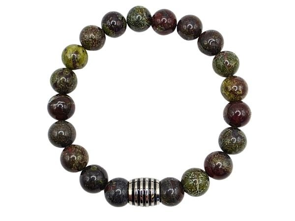 Bloodstone Gemstone Bracelet: Style-519 (8mm)