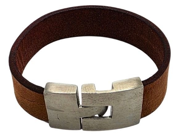 Plain Flat Leather Bracelet - Style 297
