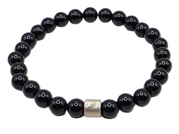 Black Onyx Gemstone Bracelet: Style-576 (6mm)